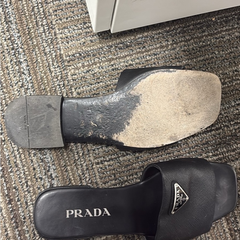 Prada Black Sandals Minimalist Design